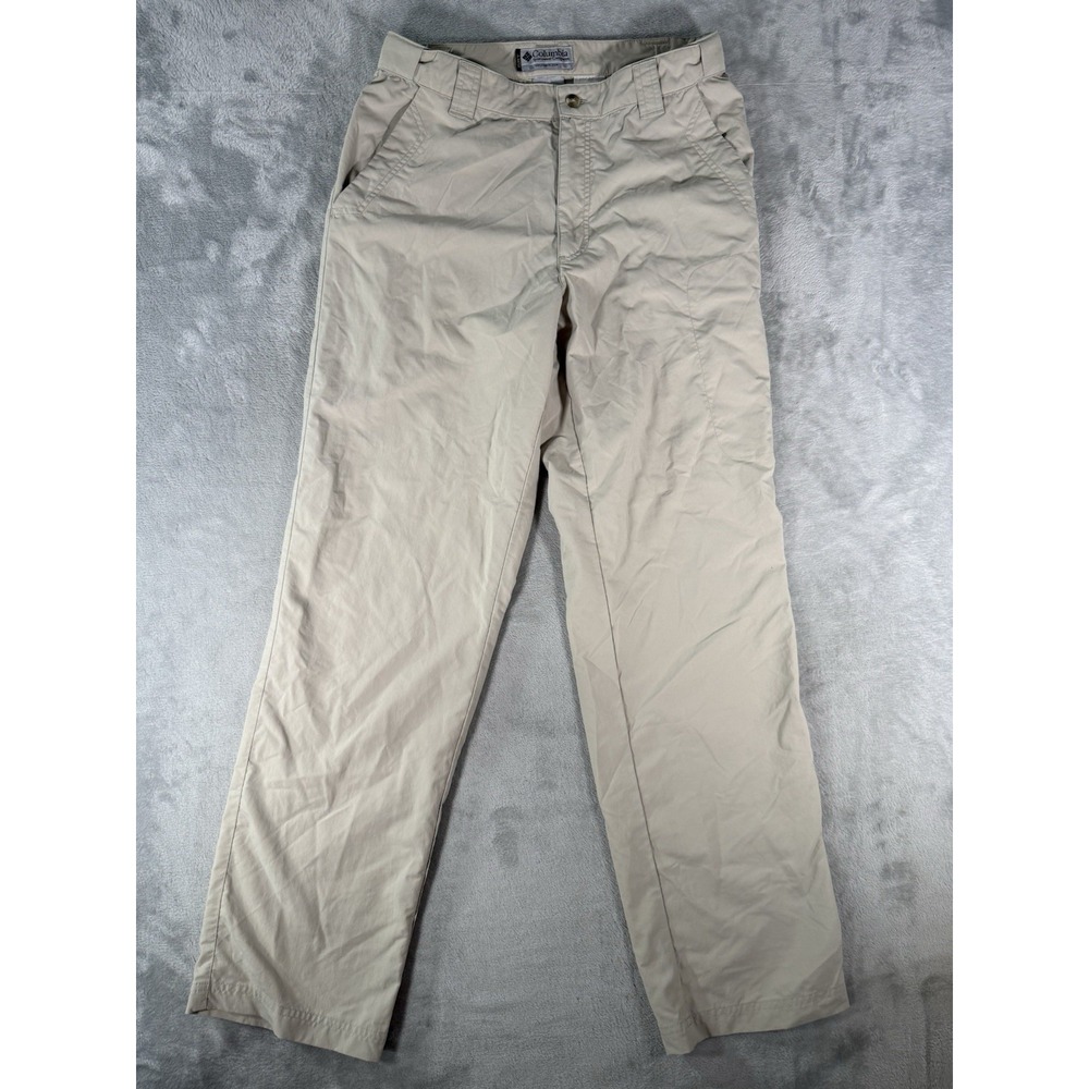 Columbia GRT Pants Mens 32 Beige Utility Hiking Outdoor Nylon Blend 31" Inseam